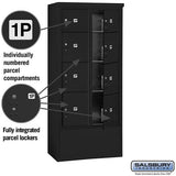 Maximum Height Free-Standing 4C Horizontal Parcel Locker with 8 Parcel Lockers in Black with USPS Access