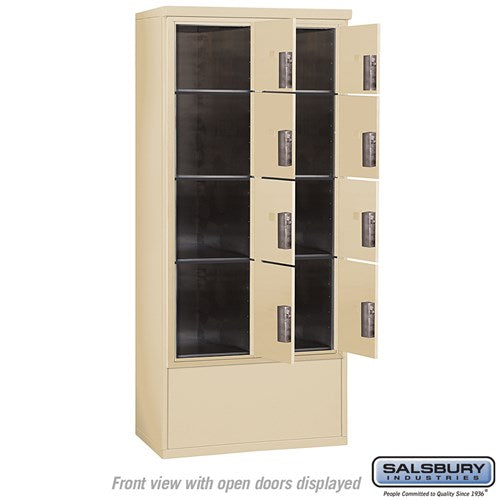 Maximum Height Free-Standing 4C Horizontal Parcel Locker with 8 Compartments in Sandstone