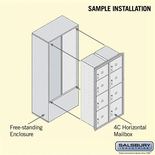 Maximum Height Free-Standing 4C Horizontal Parcel Locker with 8 Compartments in Sandstone