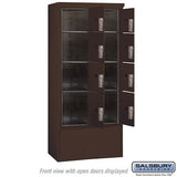 Maximum Height Free-Standing 4C Horizontal Parcel Locker with 8 Compartments in Bronze