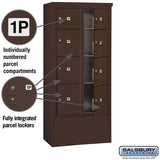 Maximum Height Free-Standing Parcel Locker with 8 Compartments in Bronze