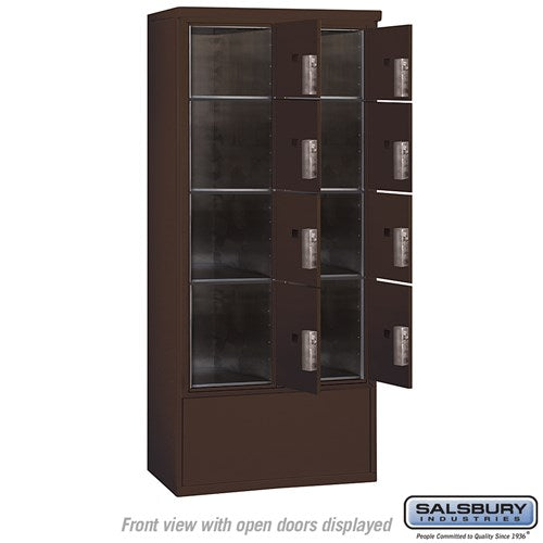 Maximum Height Free-Standing Parcel Locker with 8 Compartments in Bronze