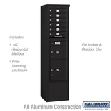 Maximum Height Free-Standing 4C Horizontal Parcel Locker with 3 Parcel Lockers in Black with USPS Access