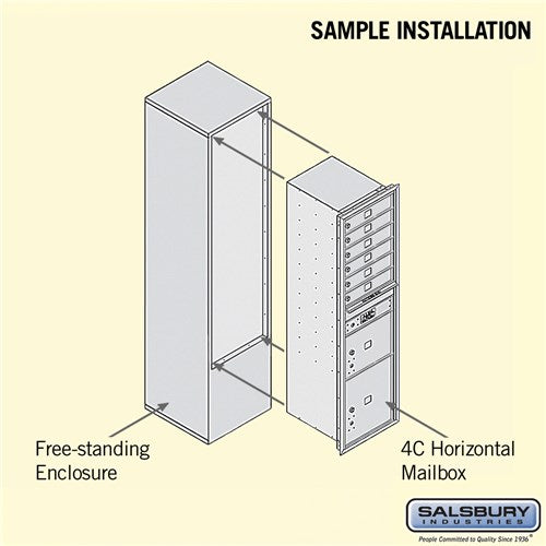 Maximum Height Free-Standing 4C Horizontal Parcel Locker with 3 Parcel Lockers in Black with USPS Access