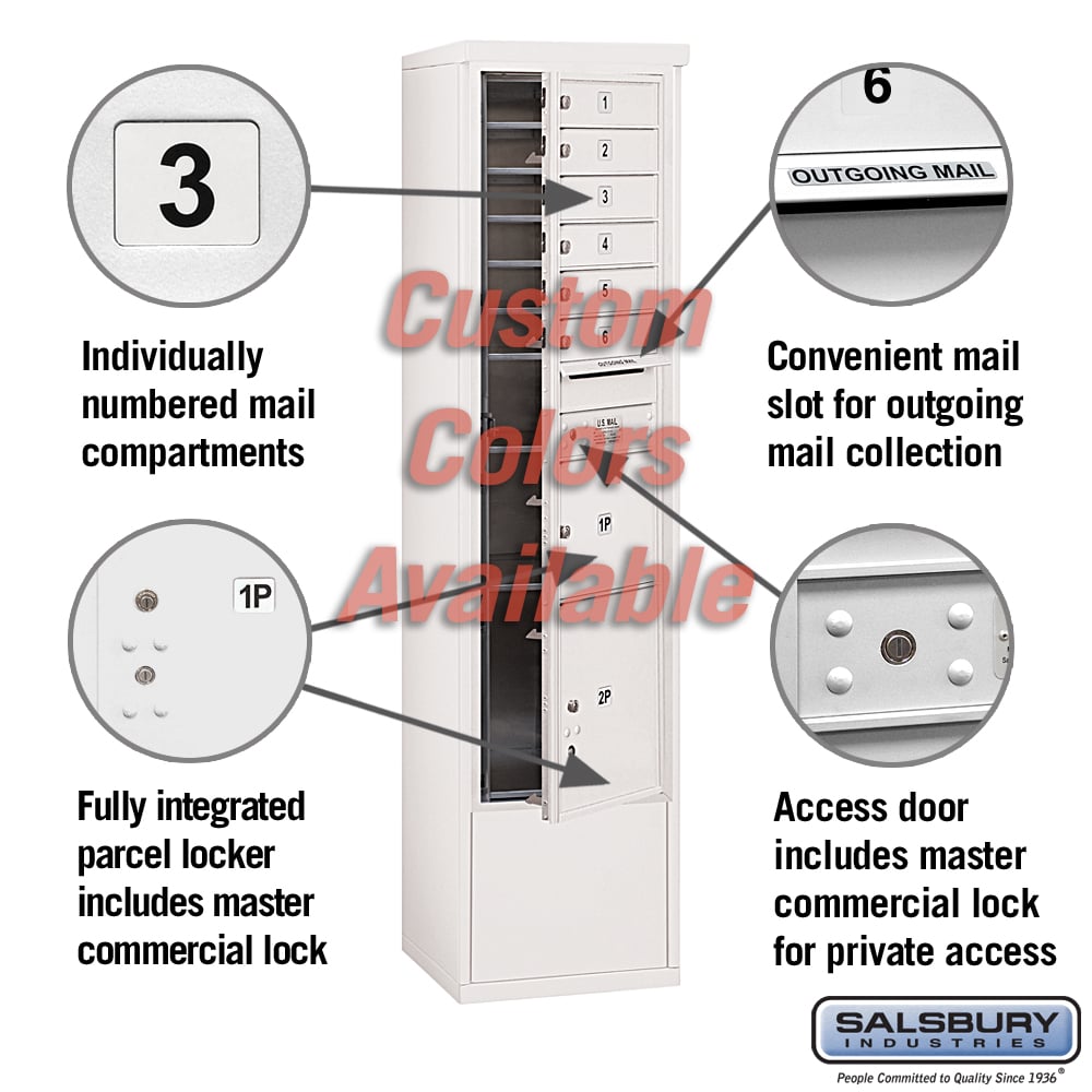 Free-Standing 4C Horizontal Mailbox Unit with Customizable Options