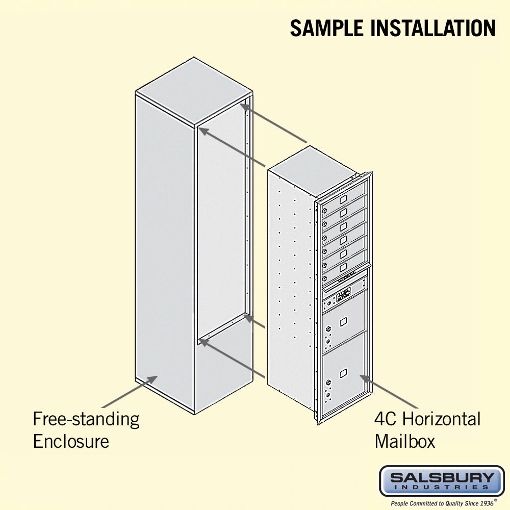 Maximum Height Free-Standing 4C Horizontal Mailbox with Parcel Lockers in Sandstone