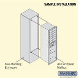 Maximum Height Free-Standing 4C Horizontal Mailbox with Parcel Lockers in Sandstone