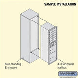 Maximum Height Free-Standing 4C Horizontal Mailbox with Parcel Lockers in Bronze