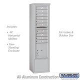 Maximum Height Free-Standing 4C Horizontal Mailbox with 9 Doors and Parcel Locker