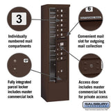 Maximum Height Free-Standing 4C Horizontal Mailbox with Parcel Locker in Bronze
