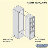 Maximum Height Free-Standing 4C Horizontal Mailbox with Parcel Locker in Bronze