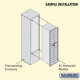 Maximum Height Free-Standing 4C Horizontal Mailbox with 14 Doors and Private Access