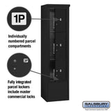 Maximum Height Free-Standing 4C Horizontal Parcel Locker with 3 Parcel Lockers in Black with Private Access