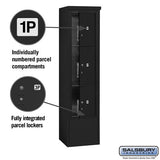 Maximum Height Free-Standing 4C Horizontal Parcel Locker with 3 Parcel Lockers in Black with USPS Access