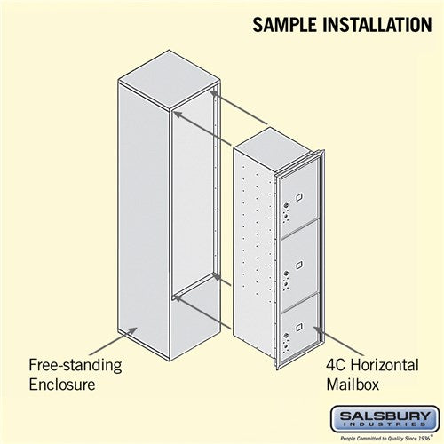 Maximum Height Free-Standing 4C Horizontal Parcel Locker with 3 Parcel Lockers in Black with USPS Access