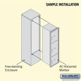 Free-Standing 4C Horizontal Mailbox Unit with Parcel Lockers and ADA Compliance