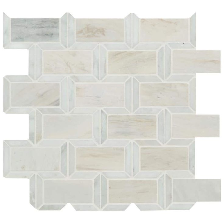 Angora Framework 12 in. x 12 in. x 10mm Polished Marble Mesh-Mounted Mosaic Tile (10 sq. ft./case)