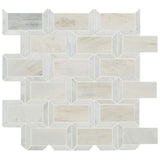 Angora Framework 12 in. x 12 in. x 10mm Polished Marble Mesh-Mounted Mosaic Tile (10 sq. ft./case)