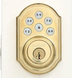 Z-Wave SmartCode Lifetime Polished Brass Single Cylinder Electronic Deadbolt Featuring SmartKey Security - Super Arbor