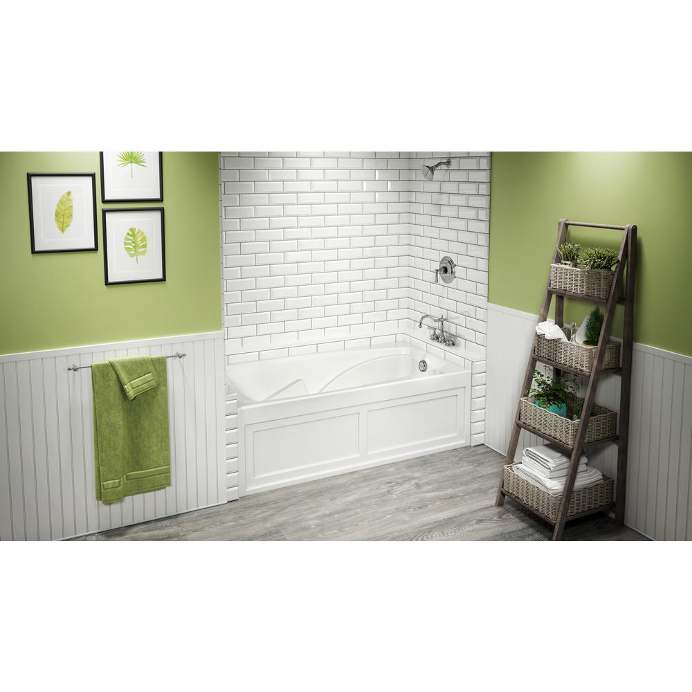 CETRA 60 in. x 36 in. Acrylic Right Drain Rectangular Alcove Soaking Bathtub in White - Super Arbor