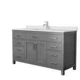 Beckett 42 in. W x 22 in. D Single Vanity in White with Cultured Marble Vanity Top in White with White Basin - Super Arbor