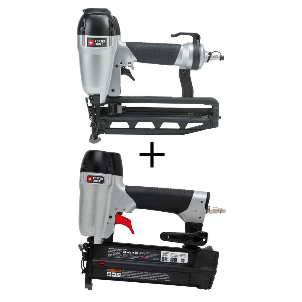 Pneumatic 16-Gauge 2-1/2 in. Nailer Kit with Bonus 18-Gauge Brad Nailer Kit - Super Arbor