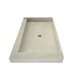 Redi Base 48 in. x 60 in. Double Threshold Shower Base with Center Drain and Polished Chrome Drain Plate - Super Arbor