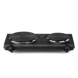 Concealed 2-Burner 7.5 in. Black Portable Hot Plate