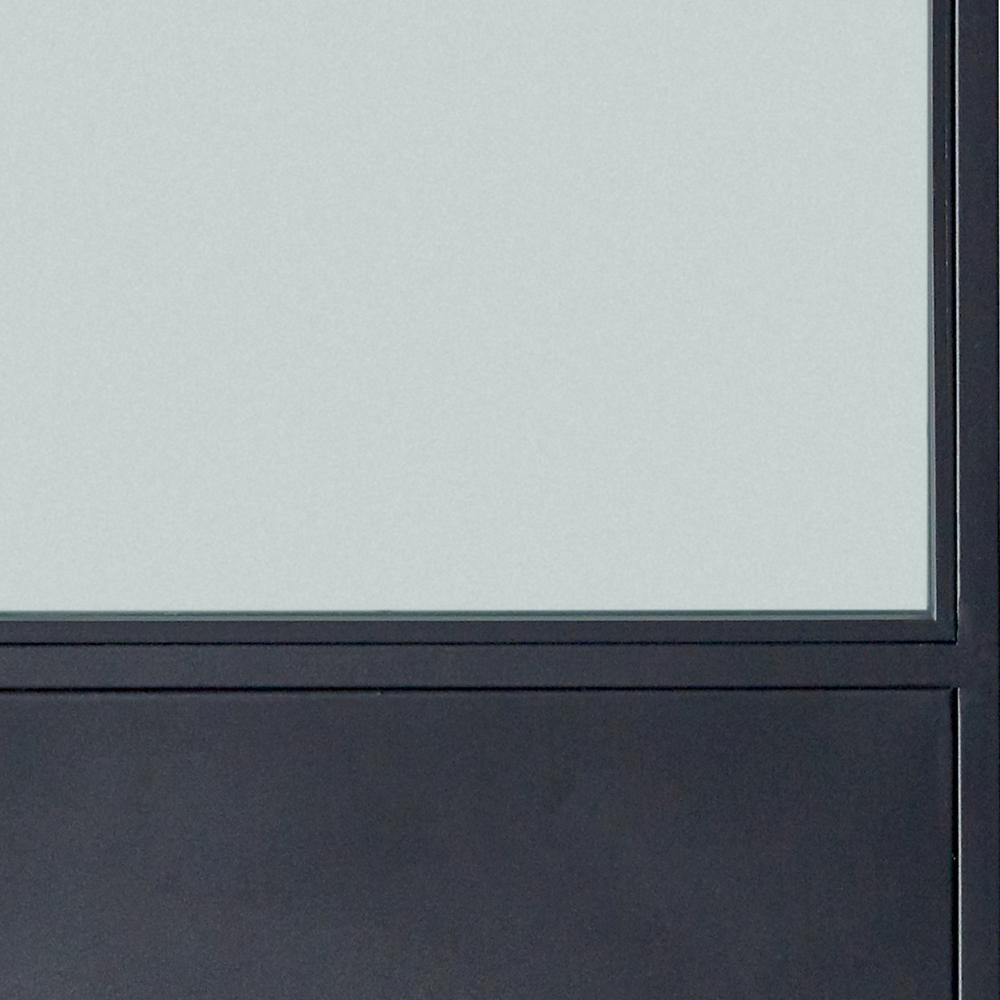 37 in. x 84 in. 3/4 Lite Concorde KD Clear Glass Black Metal Finish Sliding Barn Door with Hardware Kit - Super Arbor