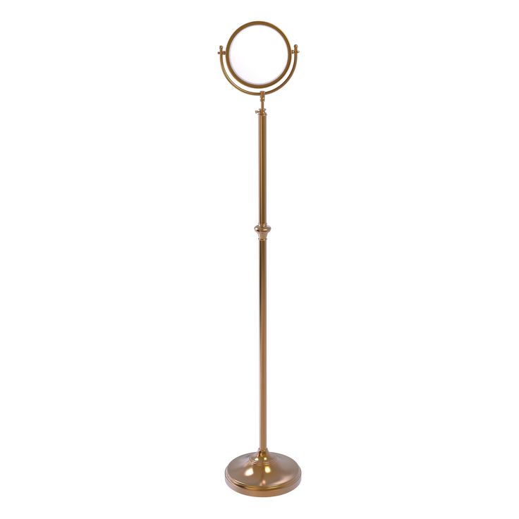 Allied Brass 10.5-in x 68-in Satin Chrome Double-Sided Magnifying Freestanding Vanity Mirror