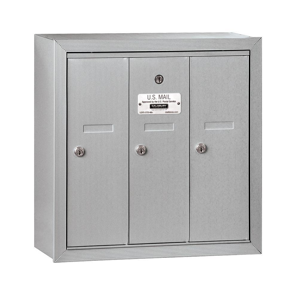 Aluminum Surface-Mounted USPS Access Vertical Mailbox with 3 Door - Super Arbor