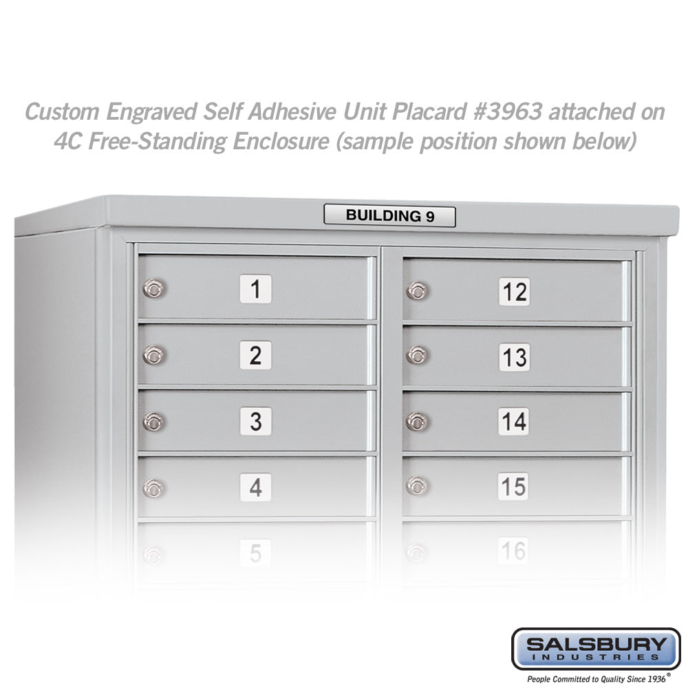 Custom Engraved Self Adhesive Unit Placard for 4C Free-Standing Mailbox