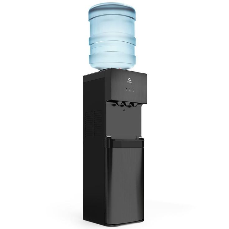 Top Loading Water Cooler Dispenser- 3 Temperature, Child Safety Lock, Black Stainless Steel