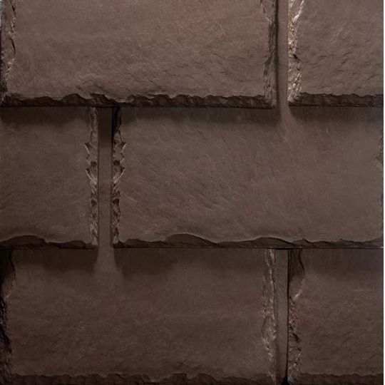 EcoStar 10" Majestic Slate Traditional Polymeric Roofing Tiles, Class C — Chestnut Brown