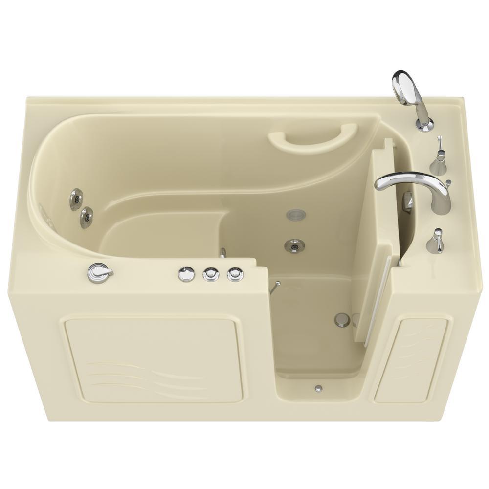 HD Series 60 in. Right Drain Quick Fill Walk-In Whirlpool Bath Tub with Powered Fast Drain in White - Super Arbor