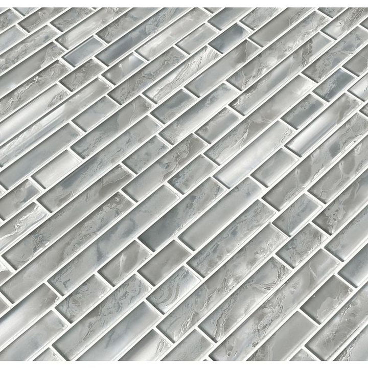 MSI Silver Canvas Interlocking 12 in. x 12 in. x 8 mm Glass Mesh-Mounted Mosaic Tile (10 sq. ft. / case)
