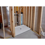 48 in. x 34 in. Single-Threshold Shower Base with Center Drain in White - Super Arbor