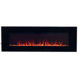 54 in. LED Fire and Ice Electric Fireplace with Remote in Black - Super Arbor
