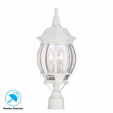 3-Light White Outdoor Post Light