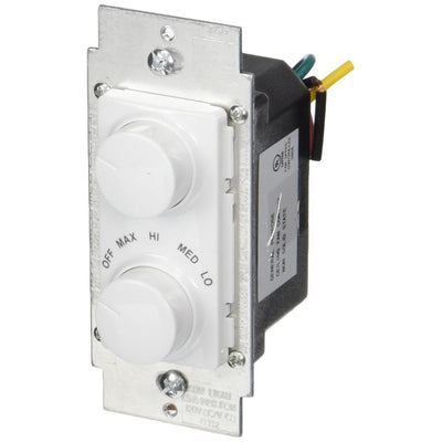 Leviton 1.5 Amp 300-Watt Decora Single Pole Rotary Dimmer and Fan Speed Control, White/ Ivory/ Light Almond