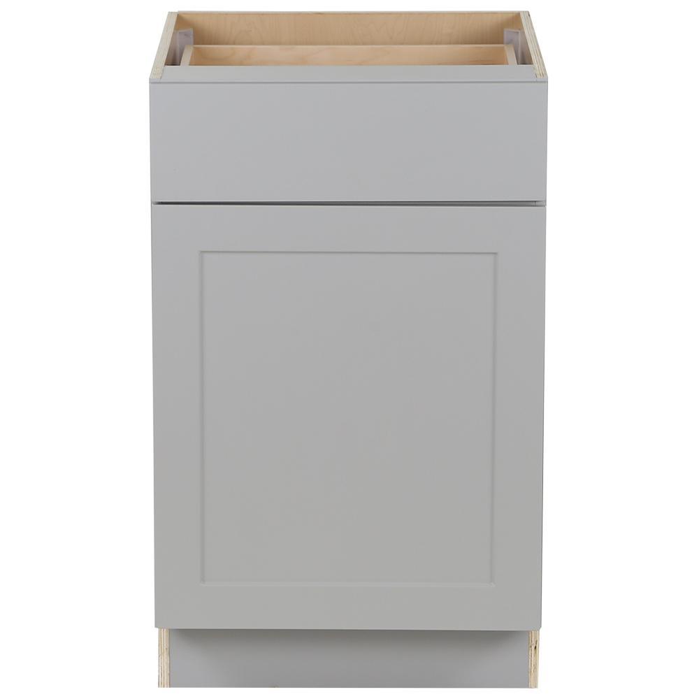 Cambridge Shaker Assembled 18 in. x 34.5 in. x 24.5 in. Base Cabinet w/ 1 Soft Close Drawer & 1 Soft Close Door in White - Super Arbor