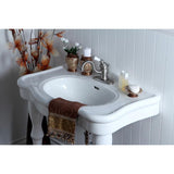 Kingston Brass Console Table and Pedestal Legs Combo with 4 in. Centers in White
