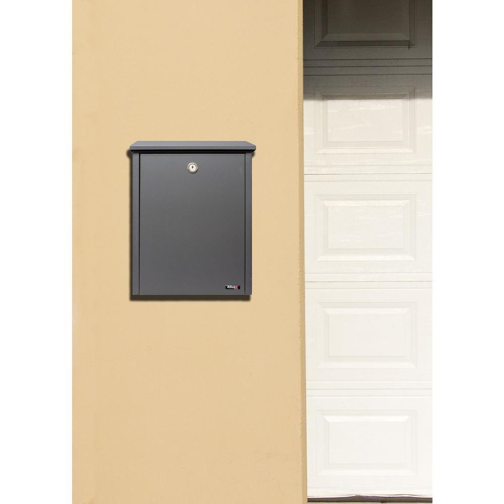 Gray Wall Mount Locking Mailbox - Super Arbor