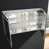 Spazio 48 in. W x 30 in. H Recessed or Surface Mount Medicine Cabinet with LED Lighting and Mirror Defogger - Super Arbor