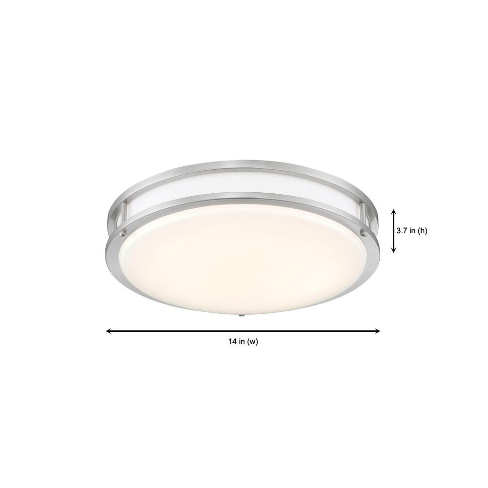 14 in. Voice Controlled Colors Brushed Nickel Smart LED Flush Mount - Super Arbor