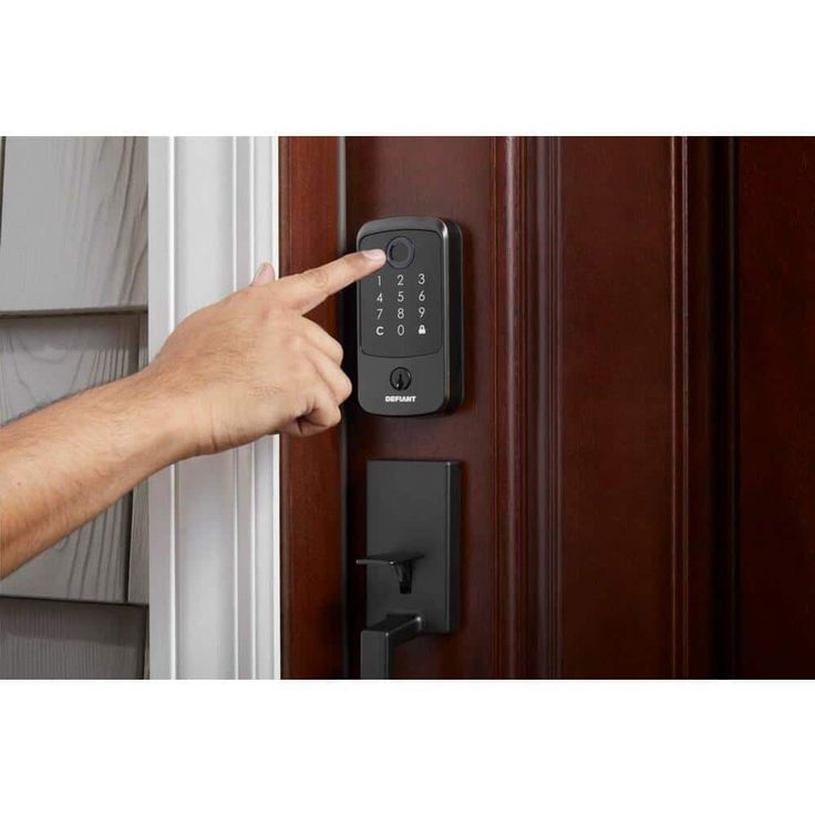 Defiant Hubspace Aged Bronze Square Biometric Fingerprint Electronic Touchpad Deadbolt