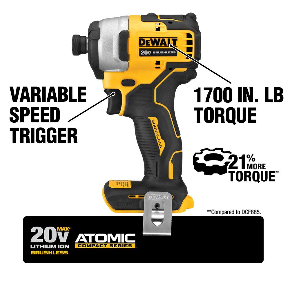 ATOMIC 20-Volt Li-Ion Combo Kit (4-Tool) w/(2) 2Ah Packs, Charger & Bonus Bare ATOMIC 20V Cordless 4-1/2 in. Circ Saw