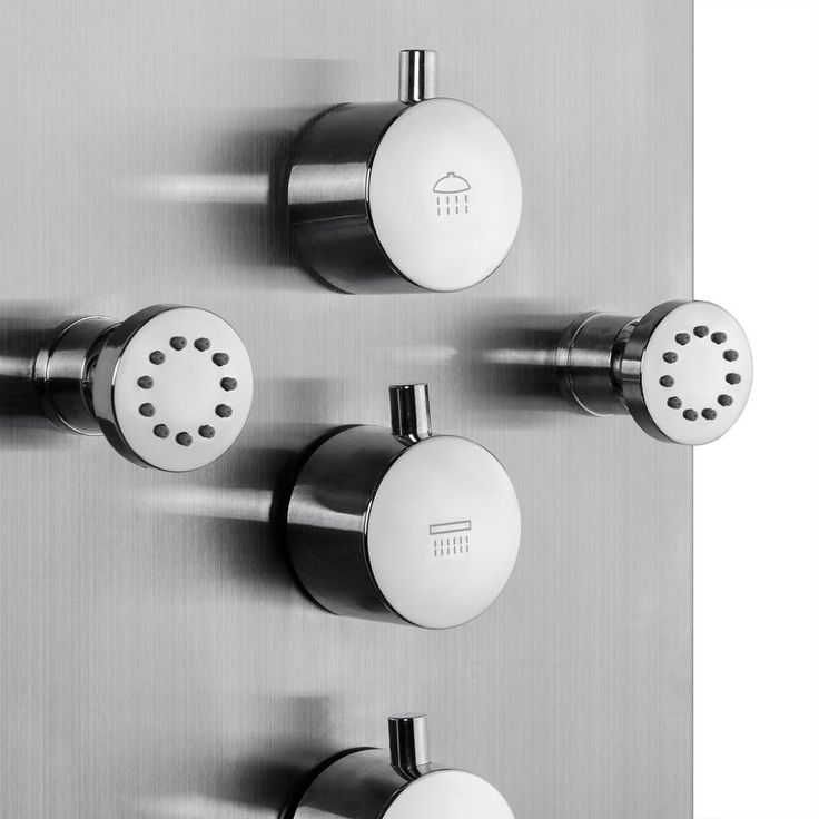 65 in. 8-Jet Rainfall Shower Panel System with Rainfall Waterfall Shower Head and Shower Wand in Stainless Steel
