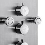 65 in. 8-Jet Rainfall Shower Panel System with Rainfall Waterfall Shower Head and Shower Wand in Stainless Steel