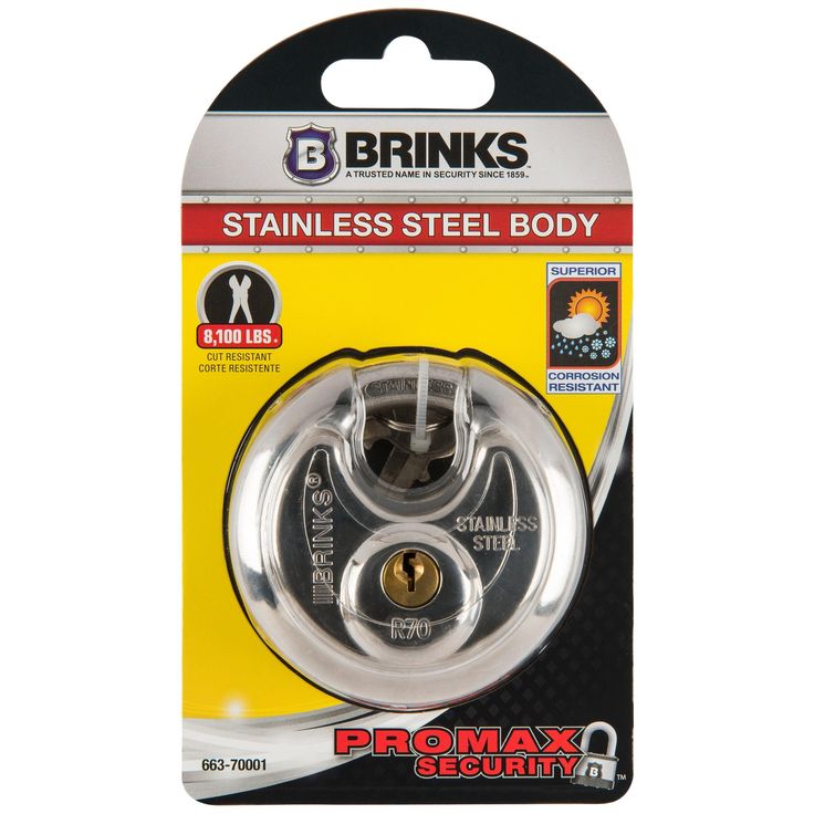 Brink's 70mm Promax Security Stainless Steel Discus Padlock